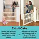 Toddleroo by North States - Supergate Ergo Baby Gate: Plastic Baby Gate for Stairs & Doorways - Adjustable Indoor Safety Gate - Made in USA - 26 to 42 Inches Wide - 26 Inches Tall - Ivory