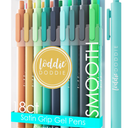 Loddie Doddie Retractable Colored Gel Pens  18Pack, 0.7 mm, Coastal Satin  SmoothGlide Pens for Journaling  Precision Fine Tip Markers  Vibrant Pastel Color Markers for Bullet Journal Supplies