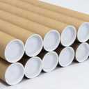 MagicWater Supply Heavy Duty Mailing Tubes - Durable Cardboard for Shipping, Storing & Protecting Posters Artwork Documents and Blueprints with Secure End Caps - 12 Pack 2 in x 18 in Kraft - US Made.