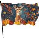 Fall Deer Door Cover Banner Decoration Backdrop Porch Sign For Holiday Party Indoor Outdoor Decor  Size 35"x72"