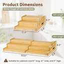3-Tier Expandable Bamboo Mug Holder for Countertop Coffee Cup Holder Display Mug Organizer Mug Rack for Coffee Bar Organizer Mug Shelf for Cabinet for Kitchen, Home, No Assembly