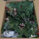 2 Pack 24" Lighted Outdoor Christmas Tree Urn Fillers Holiday Planters with Timer 8 Mode Warm & Colorful Light 6 Style Branches Eucalyptus Pinecones Red Berries Tripod Stake Front Porch Indoor Decor