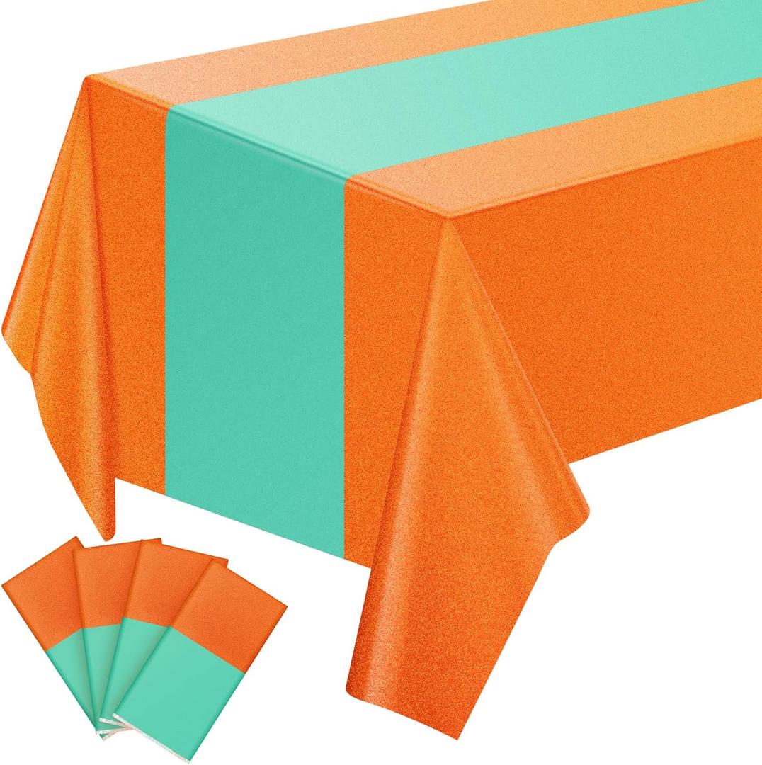 4 Pcs The Life of A Birthday Girl Party Decor Girl Birthday Supplies Lime Holographic Tablecloth 40" x 108" Table Decor Iridescence Plastic Table Cloth for Bachelorette Supplies(Classic)