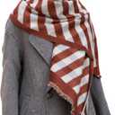 Wander Agio Diagonal Checkered Scarf Winter Shawl Thick Cashmere-Like Soft Wrap Warm Scarves Womens Plaid Shawls
