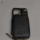 Bocasal Crossbody Wallet Case for iPhone 13 Pro, RFID Blocking Leather Purse Case with Card Holder, Protective Handbag Flip Cover with Zipper Wrist Strap Lanyard for Women 5G 6.1 Inch (Black)