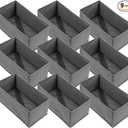 Pack of 9 Foldable Drawer Organizers Collapsible Storage Bins – Clothing Drawer Organizer for Clothes, Dark Grey (10.6"x5.5"x4.3", Non-Woven Fabric)