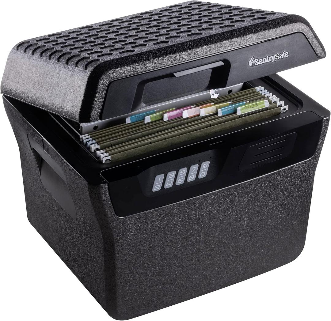 SentrySafe Charcoal Gray Waterproof and Fireproof Safe, Lock Box with Keypad for Documents and Hanging File Folders, Exterior: 14.1 x 16.6 x 13.8 Inches, ‎FHW40300