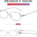 AIEYEZO Retro Rectangular Blue Light Glasses Women Men Fashion Small Square Frame Computer Gaming Glasses (Clear)