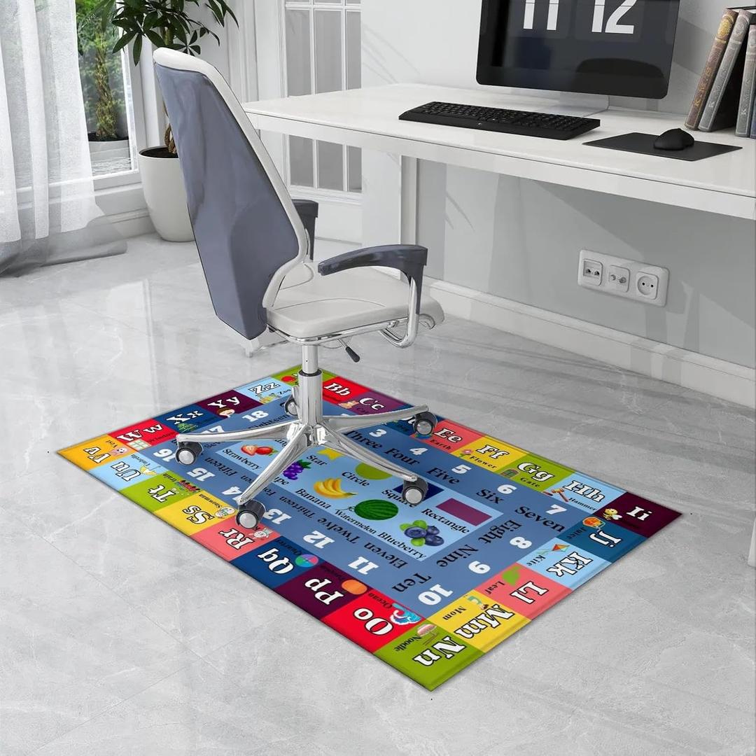Interactive Kids Play Carpet 2.6x3.9 Feet, Slip-Resistant Area Rug with ABCs & Numbers, Thick Floor Mat for Children's Play Area, Soft Nursery Rug for Play Activities