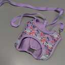 M Light Purple Flower Pattern Dog Harness and Leash Set,No Escape Easy Walk Puppy Harnesses for Training Walking，Breathable Adjustable Puppy Vest for Small Medium Dogs, Cats (Light Purple, M)