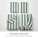 Mellanni Iconic 4-PC, Ultra Soft Sheet Set (Cal King, Oxford Stripe Sage), California King