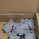 5 Pack 36oz Large Glass Meal Prep Containers with lids, Glass Food Storage Containers with Leak Proof Snap Lock Lids , Airtight Bento lunch Boxes, Kitchen Storage, Oven, Freezer and Dishwasher Safe