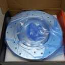 A-Premium 11.09 inch (282 mm) Rear Drilled and Slotted Disc Brake Rotors + Ceramic Pads Kit Compatible with Acura and Honda Models - Accord 2008-2017, TSX 2009-2014, 6-PC Set