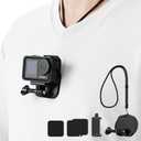 K&F Concept Magnetic Action Camera Chest Mount for GoPro Hero 13/12/11/10/9 Balck, DJI Osmo Action 5 Pro/4/3/2 and More Action Camera, POV Neck Mount with Adjustable Neck Strap Lanyards