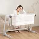 Maydolly Baby Bassinet, Smart Crib, Automatic Cry Detection and Response, Rocking Bassinet for Baby, 7 Height Adjustable with Mattress for Newborns (White)