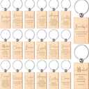 Sureio 48 Pcs Grandparents Day Church Gifts Bulk Baptism Party Favor Christian Keychain Bible Verse Keychain for Father Dad Godfather Men (Rectangle)