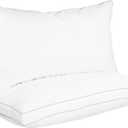 OTOSTAR King Size Bed Pillows Set of 2 - Cooling Pillows with 3D Microfiber Filling, Breathable Cover for Back, Stomach or Side Sleepers, White