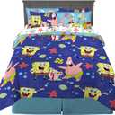 Franco Kids Bedding Super Soft Comforter and Sheet Set with Sham, 7 Piece Full Size, Spongebob Squarepants
