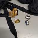 Women Sexy Crystal Rhinestone Bikini Set, Halter Triangle 2 Piece Swimsuit, High Cut Scrunch Butt Cheeky Bathing Suit (Small, Black)