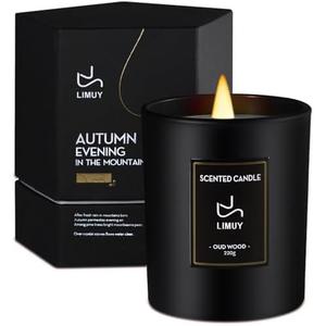 Pack Of 3 Premium Smoke & Vanilla Candles,Black Scented Candles for Men,Aromatherapy for Relaxation,Gifts for Men,Long Lasting with 50 Hour Burn Time,Made with Soy,8oz
