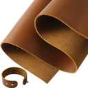 RingSun Genuine Leather Sheets for Crafts 24''X24'' Full Grain Leather Tooling Leather (2mm) Thick Cowhide Leather Pieces Square, Bourbon Brown