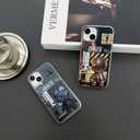 Yonds Queen Compatible with iPhone 14 Cute Case, Cool Cartoon Astronaut Space Planet Moon Design Stylish IMD Cover Bumper Shockproof Anti-Slip Protector Fashion Case (Grey, iPhone 14)