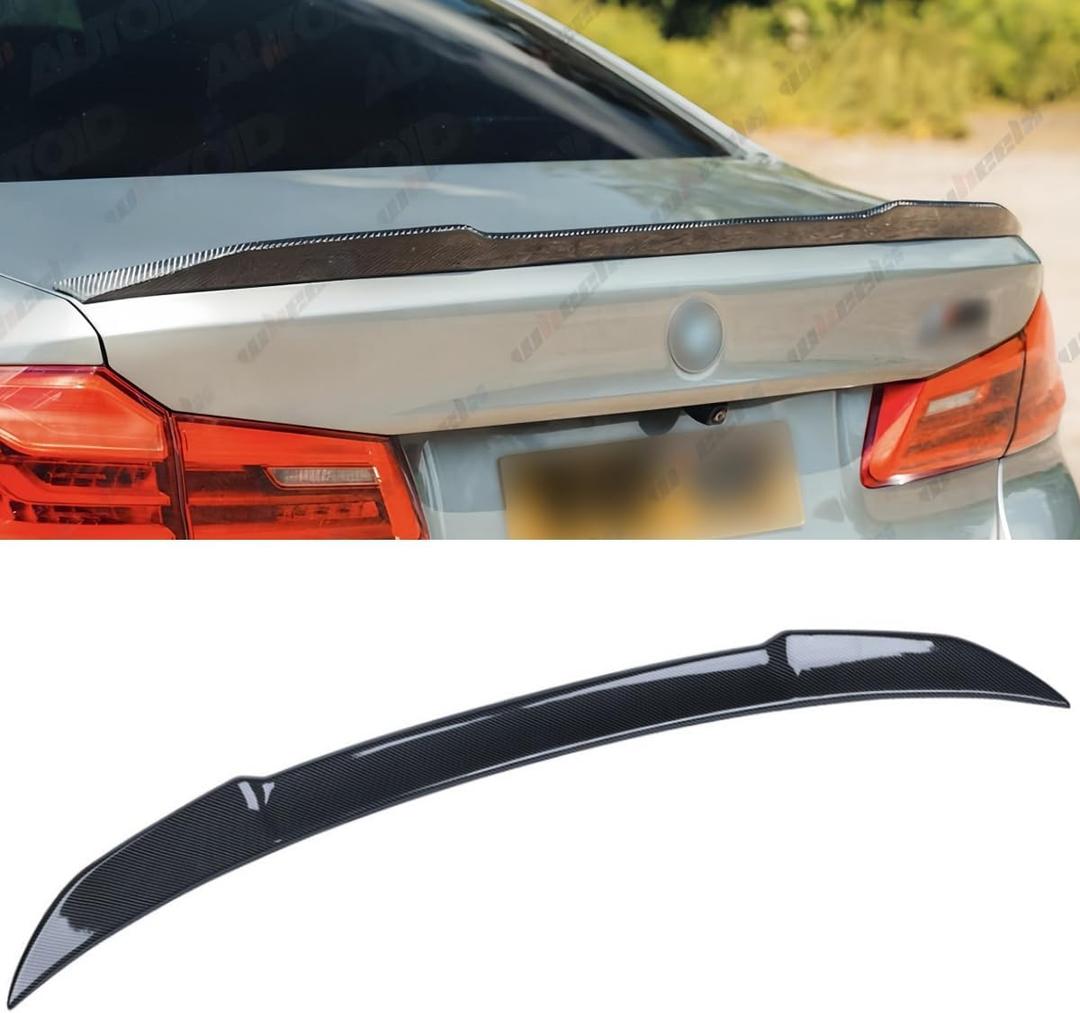Rear Spoiler Compatible with 2017-2023 BMW G30 5 Series F90 M5, CS Style Duckbill Trunk Exterior High Kick Tail Deck Lid Wing Lip Fits 530e 530i 535i 540i 540d 550i M5 (Carbon Fiber Pattern)