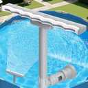 Pool Fountain for Above and Inground Pools, 2-in-1 Adjustable Wide Width Waterfall Pool Sprinkler Fountain for Cooling 10-20 Degrees,Outdoor Swimming Pool Accessories for Relaxation & Cooling (Grey).2 Packs