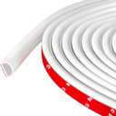 Weather Stripping Door Seal Self Adhesive Door Weather Strip Silicone D Shaped Seal Strip for Door Frame/Window Seal, 20Ft, White (3/8" W  1/4" T)