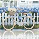 TIEHAOMAI Floral Bicycle Wall Art Bike with Flowers Paintings Blue Hydrangea Pictures Country Prints for Farmhouse DecorFloral-1,16x24inch (40x60cm)