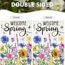 2 x Welcome Summer House Flags for Outdoor Decoration, Watercolor Wildflowers Large Yard Flag,Seasonal Decorative Decor for Holiday Spring Outside 28x40 Inch Vertical Double Sided