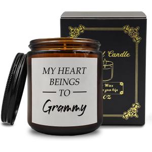 Grammy Gift Scented Candle, Gifts for Grammy, Grandma Candle, Gifts for Grandma Grandmother, Grandma Mother's Day Gifts from Grandkids, My Heart Belongs to Grammy Gifts Jar Candles Home Decor