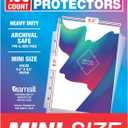 Samsill Mini Sheet Protectors 100 Pack, 5.5 x 8.5 Inch Page Protectors for Mini 3 Ring Binder, Clear Protector Sheets, 7 Hole, Top Loading, Acid Free
