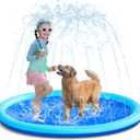 SLOOSH 60" Non-Slip Splash Pad Sprinkler - Outdoor Water Toys Play Mat for Toddlers Kids Dogs, Outside Thickened Sprinkler Pool Party Durable Backyard Fountain for Girls Boys Pets (60in, Blue)