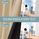BGment Thermal Insulated 100% Blackout Curtains for Bedroom with Black Liner, Double Layer Full Room Darkening Noise Reducing Grommet Curtain (60 x 84 Inch, Beige, 2 Panels)