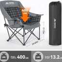 Huskfirm Oversized Camping Chairs 2 Pack Padded Camping Chair for Adults, Grey