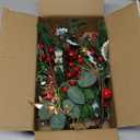 10 Pcs Artificial Pine Picks Christmas Pine Picks Pine Needles Branches with Red Berry Pinecones Berry Branches Fake Berries for Flower Arrangements Wreaths Holiday Xmas Tree Decoration