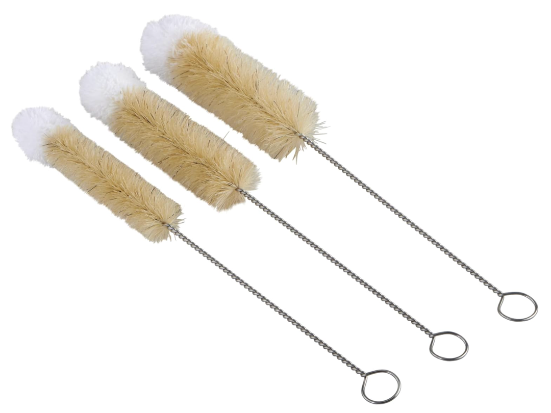 Casabella Glassware Cleaning Brushes with Soft Microfiber Tips, Set of 3