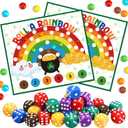 Wettarn 30 Set St. Patricks Day Game Roll A Rainbow with 30 Rainbow Cards 30 Dices St. Patricks Day Gifts St. Patricks Day Activity Family Game St. Patricks Day Party Supplies Leprechaun Trap