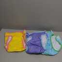 Teamoy 3Pcs Washable Female Dog Diapers, Reusable Doggie Diaper Wraps for Female Dogs, Super-Absorbent and Comfortable, Yellow + Purple + Blue, L2 (L2 (Pack of 3))