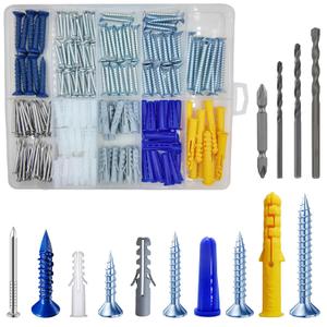 Wensilon (274 pcs) Plastic Drywall Wall Anchors Kit with Screws Concrete Screw kit Wall Anchor Set Suitable for Brick and Cement Walls