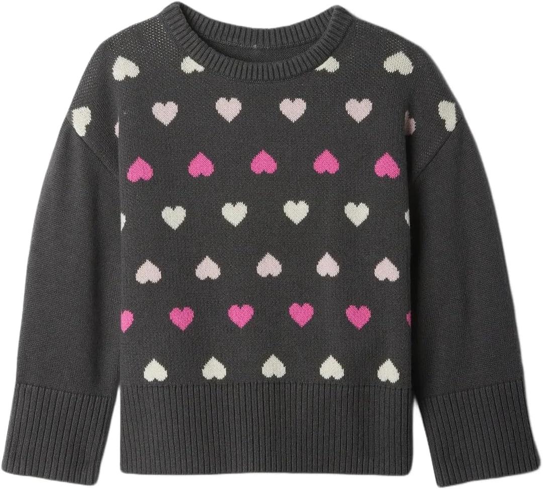 GAP Baby Girls' Intarsia Sweater (6-12 Months, Soft Black)