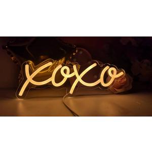 Ulalaza Neon Light Sign LED XOXO Night Lights USB Operated Decorative Marquee Sign Bar Pub Store Club Garage Home Party Decor (TT10233/XOXO warm white)