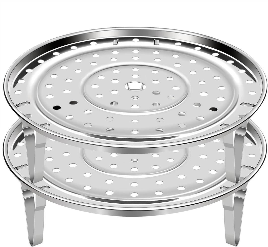 Steamer Rack for Cooking,Stainless Steel Steaming Rack,Steam Tray with Removable Legs for Instant Pressure Cooker Multi-functional Steamer Basket(Silver - 22cm)