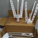 SONGMICS 2-Tier Clothes Drying Rack, 72-Inch Folding Laundry Drying Rack with 3 Rotatable Arms for Hangers, 24 Clips, Stainless Steel, for 27 Pieces of Clothes, White and Silver ULLR512W01