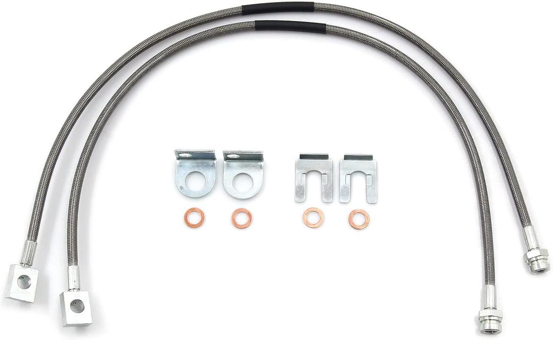 MSCRP 89702 Front Stainless Brake Lines for 87-06 Jeep TJ/YJ/XJ With 4"-6" Suspension Lift Kits
