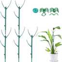 5 Pack Adjustable Plant Support Stakes,Stackable Plant Support Pole with Garden Ties and Clips, Suitable for Monstera,Climbing Plants and Indoor Outdoor Plants