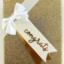 Surface Packaging Gold Glitter Enjoy Rectangle Gift Card Holder Box, 3 Pack