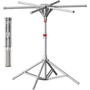 Floding Clothes Drying Rack Portable Foldable Laundry Drying Rack Collapsible with Hanger Outdoor Indoor, Metal, Six brackets