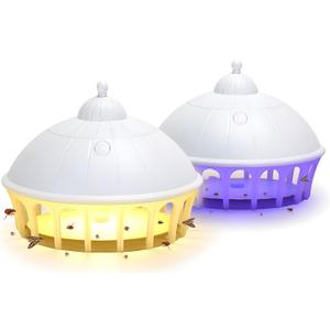Flea Traps for Inside Your Home 2 Packs, Flea Light Trap for Indoor, Bed Bug Killer with Sticky Pads & Light Bulb Replacement, Natural Insect Infestation Treatment (Multi)